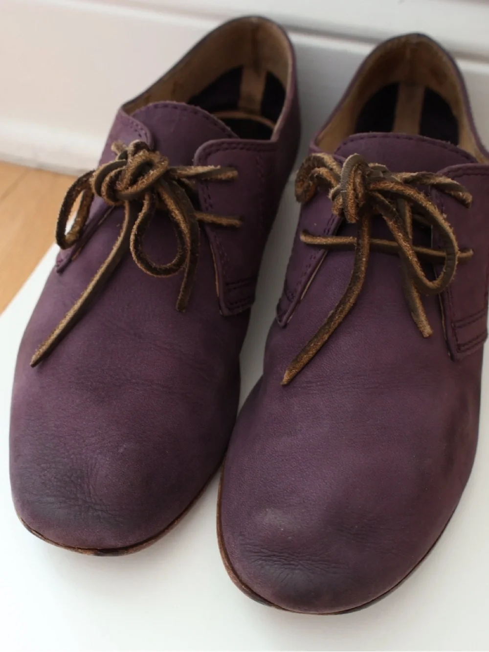 Frye Jillian Purple Suede Leather Oxfords Lace Up Shoes Indie Artsy Preppy 9.5